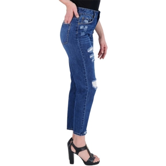 đť…şGOGO Distressed High-Rise Ankle Length Relaxed Fit Mom Jeans Size 5 New - Picture 6 of 6